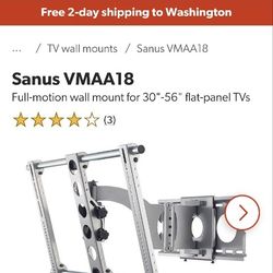 Sanus VMAA18 Full-motion wall mount for 30"-56" flat-panel TVs