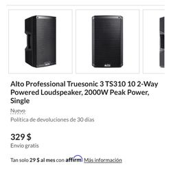Alto Profesional Truesonic 3 St(contact info removed)- Watts 10” 2way  200$ For Each 