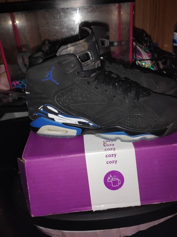 Black MVP Royal Jordans Black And Blue 