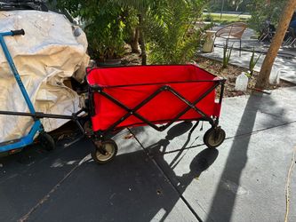 Red Folding Utility Wagon Cart