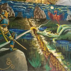 Epic Painting Featuring Dragon 