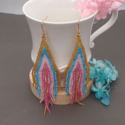 Seed Bead Fringe Earrings 