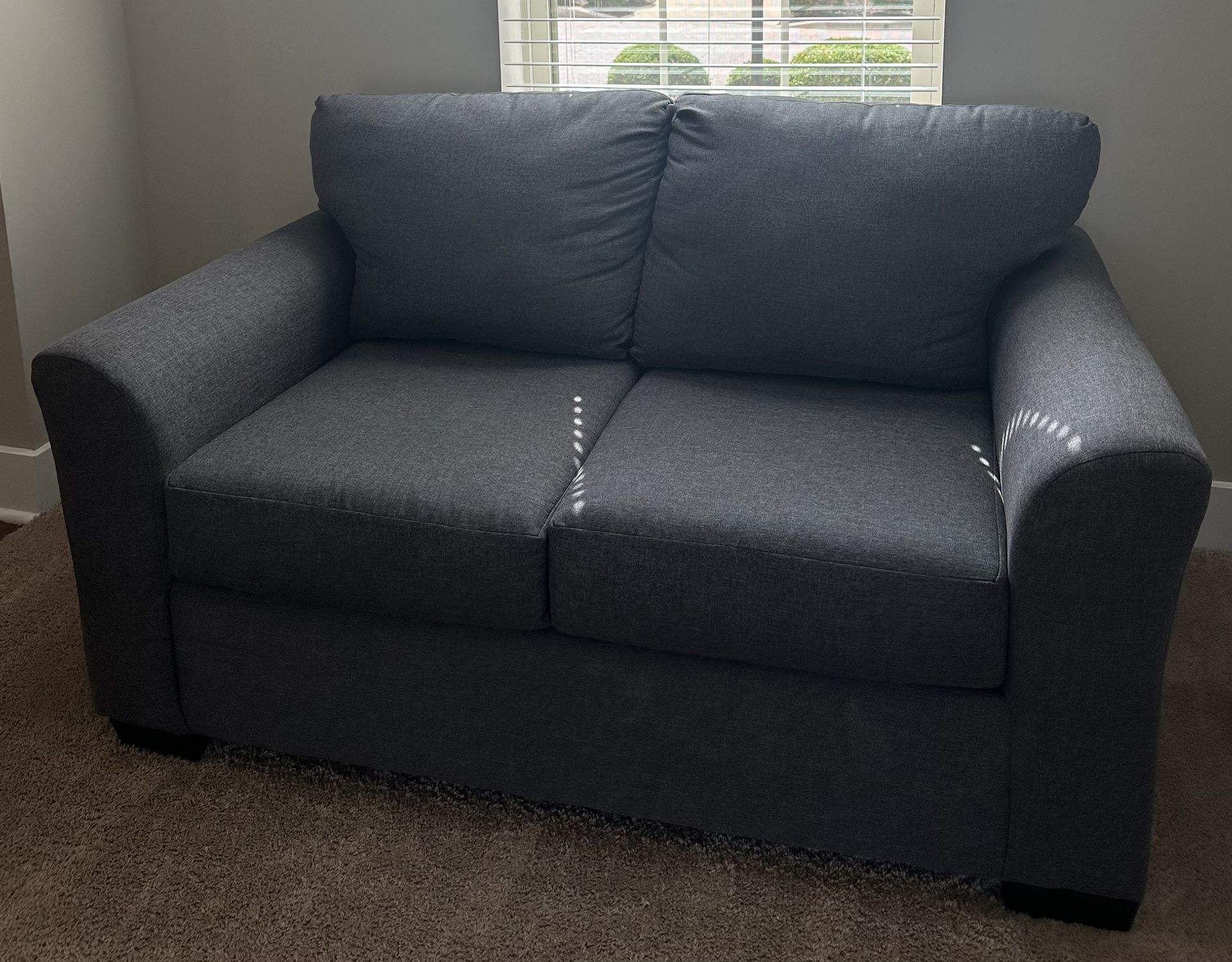 Loveseat, Fabric, Gray