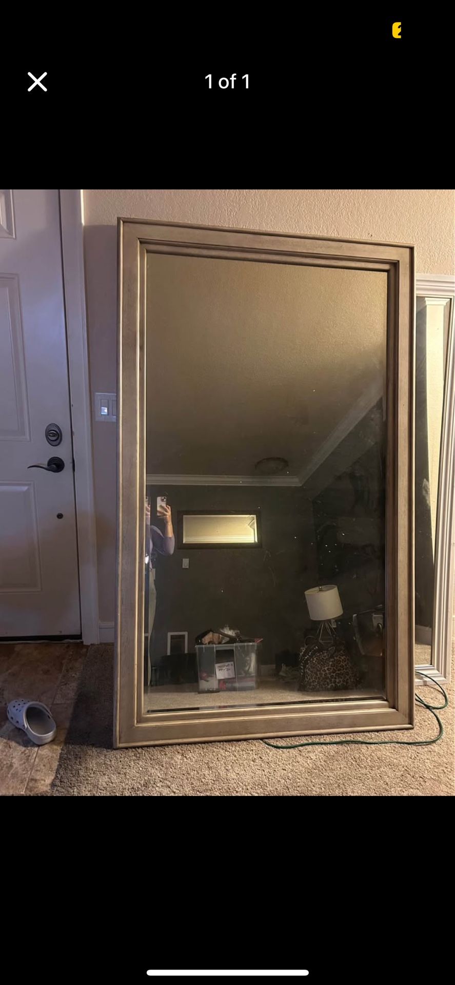 Big standing mirror with beautiful vintage style frame