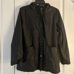 Madden NYC Black Hooded Rain Jacket Size Medium 