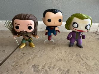 Lot of 3 DC Batman Joker Justice League Superman Aquaman Funko Pop Figures