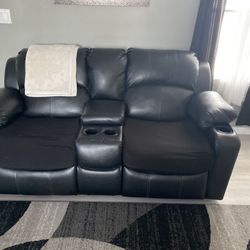 Two Seater Leather Couch 