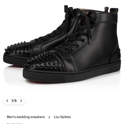 Red bottoms high top Lou spikes