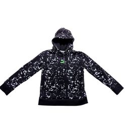 Puma Boys Black White Paint Splatter Hoodie Neon Green Logo Size S 8