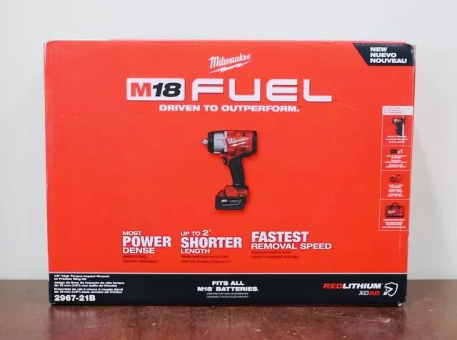 New Milwaukee M18 FUEL High Torque 1/2 inch Impact Wrench Kit (1) 5.0 Oil Resistant Battery (1) Charger & Tool Bag. $330