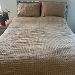 Tan Waffle Blanket King Size With 2  Pillow Cases