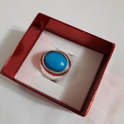 turquoise Gemstone Starling Silver Ring Size 7