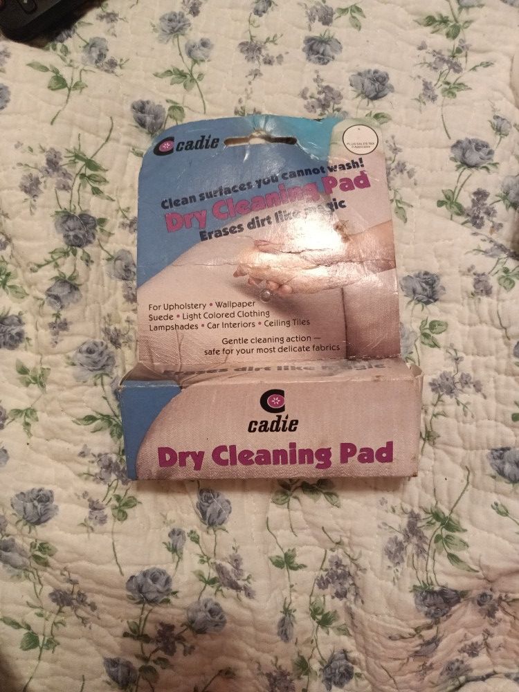 Vintage Cadie Dry Cleaning Pad Erases Dirt Like Magic Furniture Clothing New