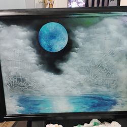 Original Artwork In Spray Paint Named Phantom Ships