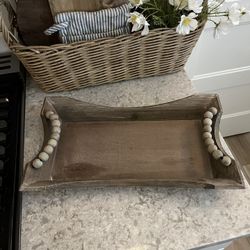 Wood Tray With Handles $10