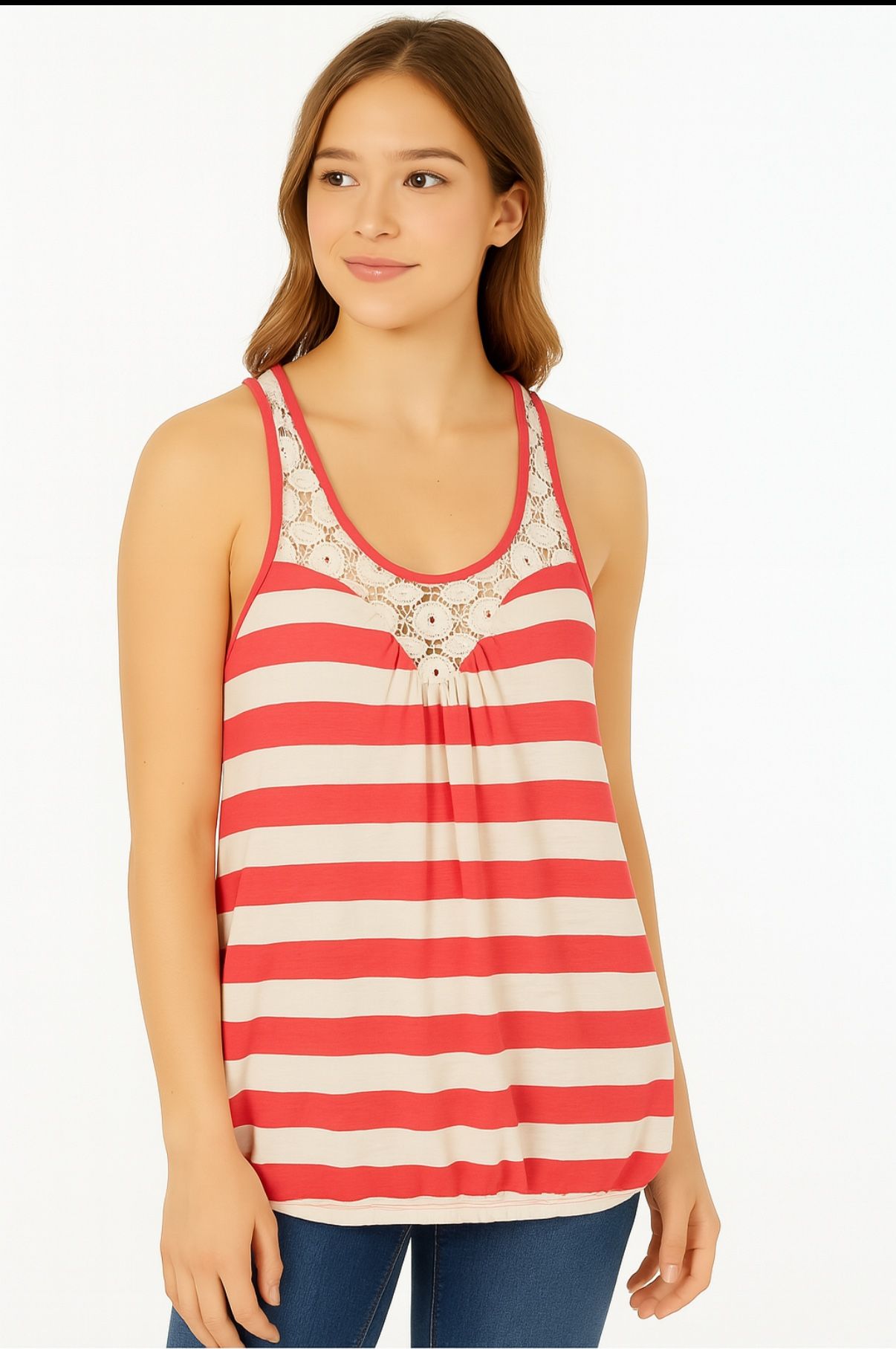 Striped Red And White Shirt