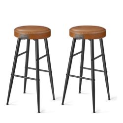 VASAGLE EKHO Collection - Bar Stools Set of 2, Bar Height Bar Stools, Kitchen Counter Stools, Mid-Century Modern Backless Counter Stools, 30-Inch Tall