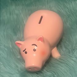 DISNEY TOY STORY HAMM PIGGY BANK CERAMIC with plug DISNEY 9 INCH Hard To Find