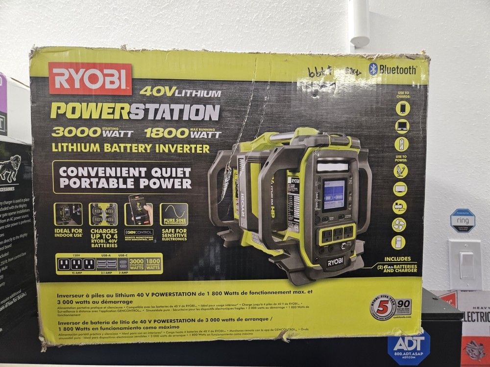 RYOBI
40V 1800-Watt Portable Battery Power Station Inverter Generator and 4-Port Charger with (2) 6.0 Ah Batteries