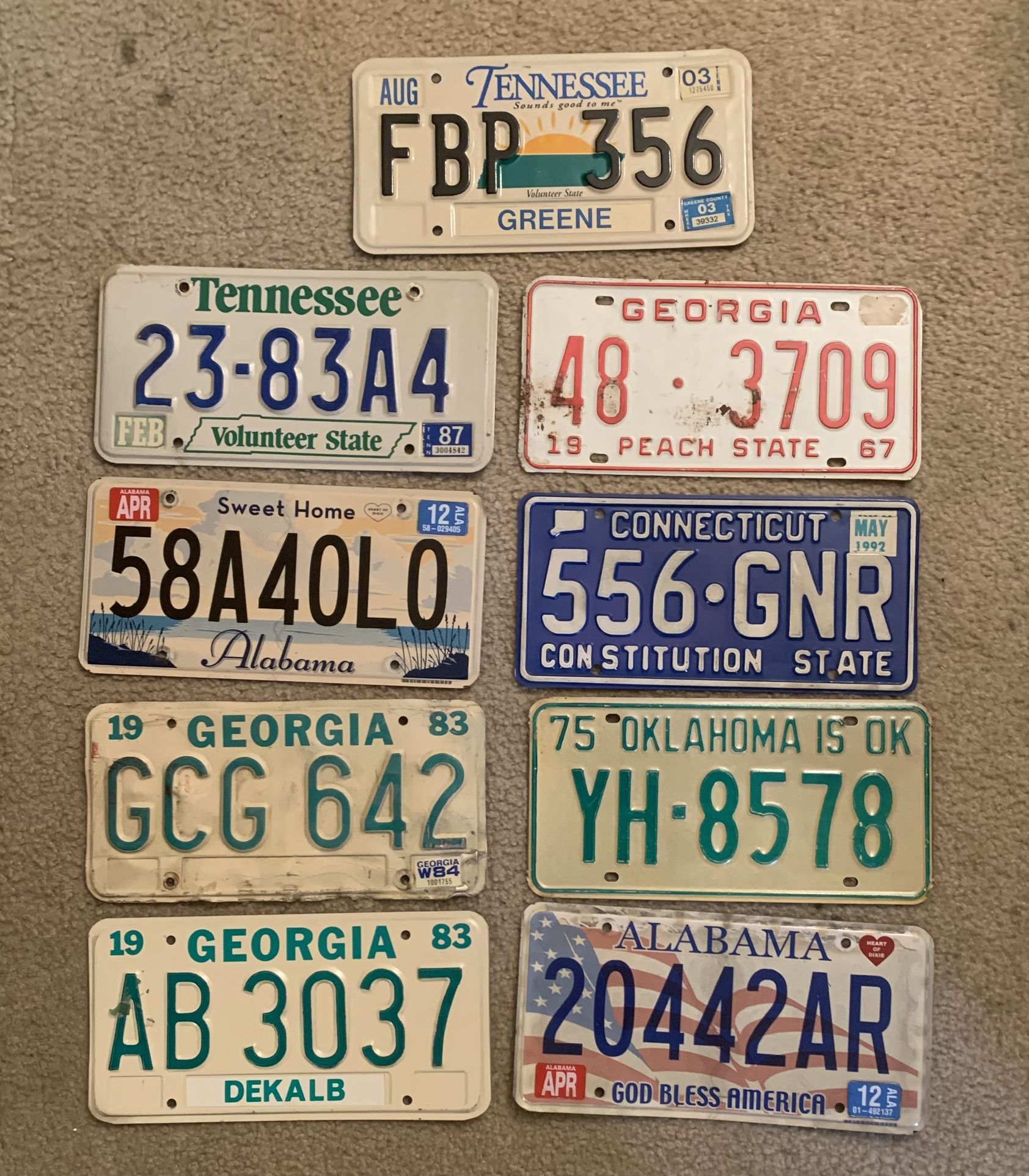 Vintage License Plates Collection