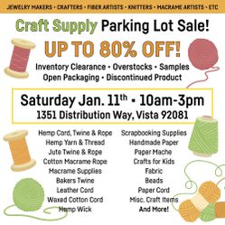 Craft Supply Parking Lot Sale 80% Off!