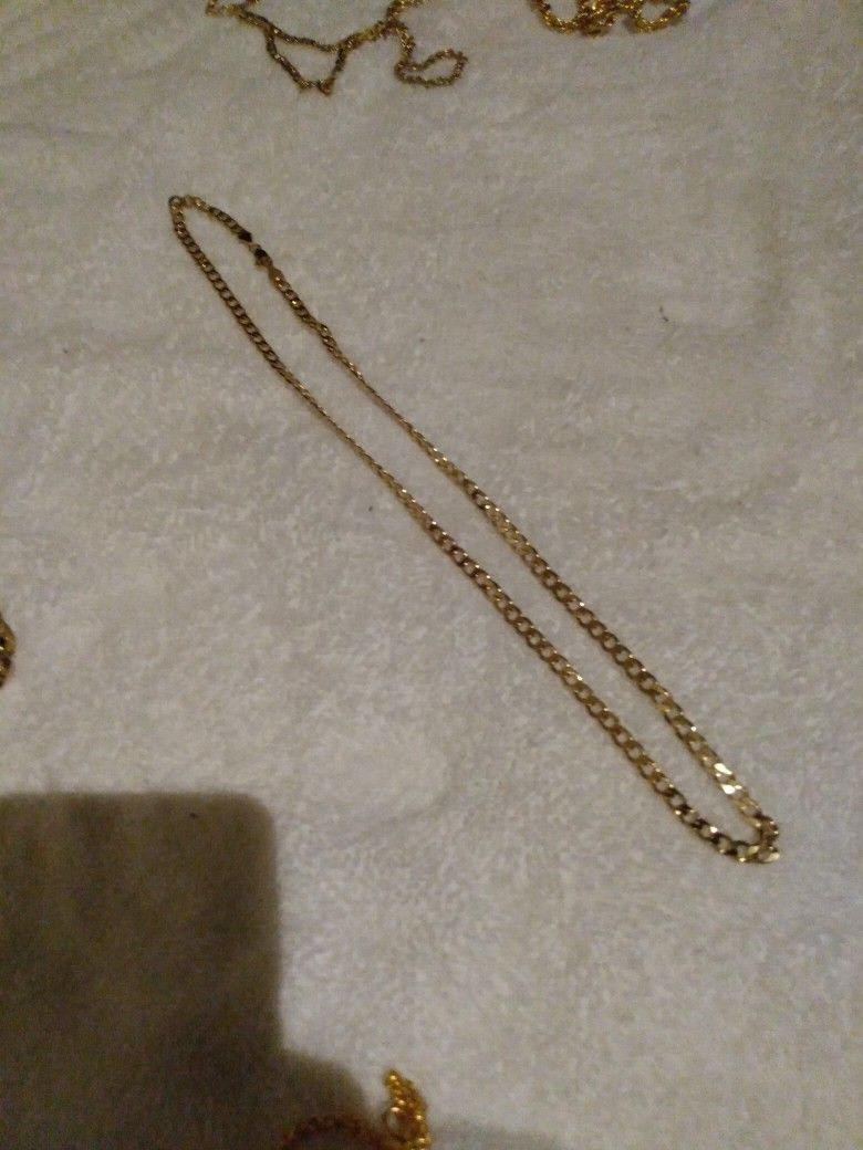 24" 3mm Wide 14k Gold Plated Curb Chain