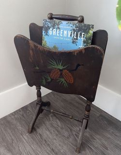 Vintage  Wood Magazine Rack