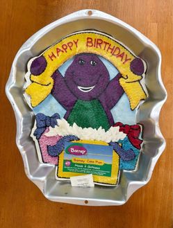 NEW VINTAGE WILTON BARNEY PURPLE DINOSAUR CAKE PAN BIRTHDAY PARTY INSTRUCTIONS