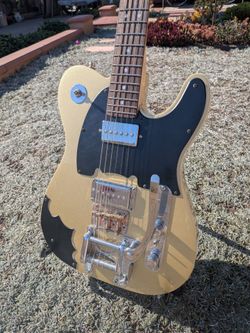 Gold Telecaster Partscaster Guitar with Vibrato