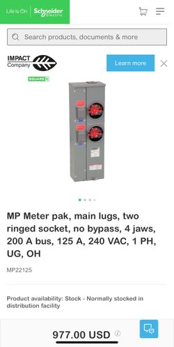 Square D Double Meter Panel