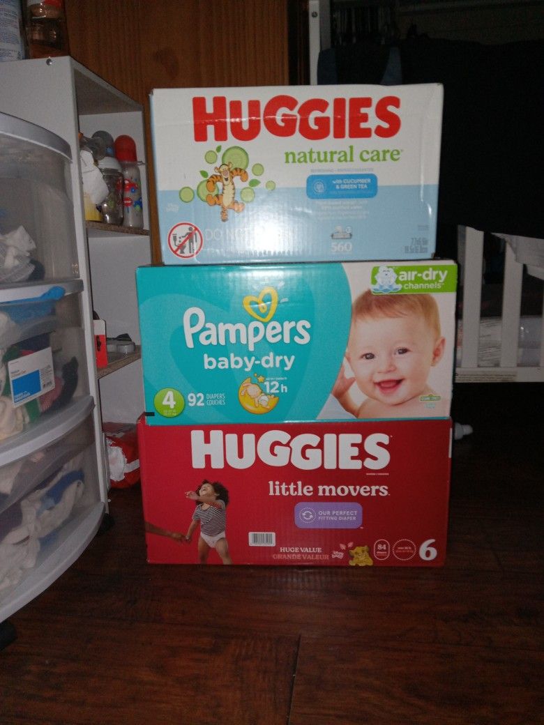 Pampers Baby Dry And Little Movers  & Wipes 