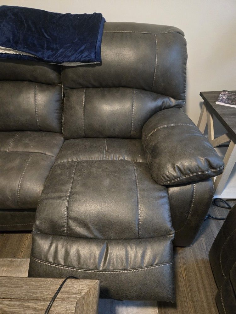 Electric Recliner Couch and Loveseat