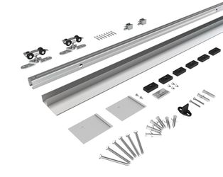 BarnBase 7FT Sliding Barn Door Hardware in Silver