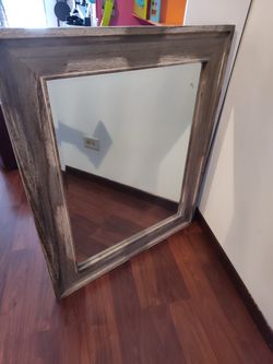 Mirror with Rustic Wood Frame