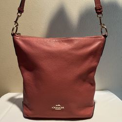 Coach F31507 Abby Duffle shoulder bag in pink pebble leather
