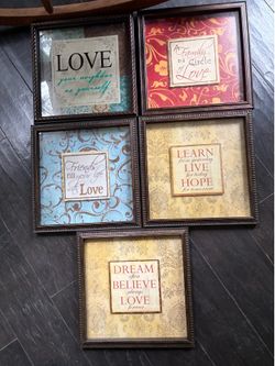 Inspired quotes   New Glass covered framed