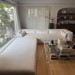 White Linen Sofa Sectional - Custom Restoration Hardware