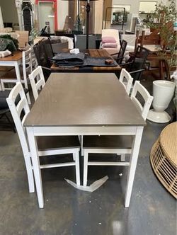 Assembled New Dining Table Set for 4, Wood Kitchen Table Chairs Set with Rubber Wood Legs