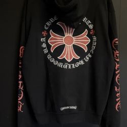 red and black chrome hearts zip up