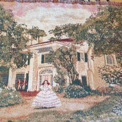 Vintage Gone With The Wind Tapestry Throw Blanket 