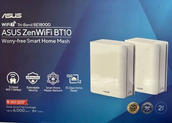 ASUS | ZenWiFi BT10 BE18000 | Tri-band WiFi 7 Mesh | 18 Gbps, 6000 | Two 2 Pack