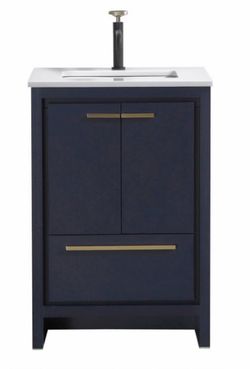 24” blue vanity