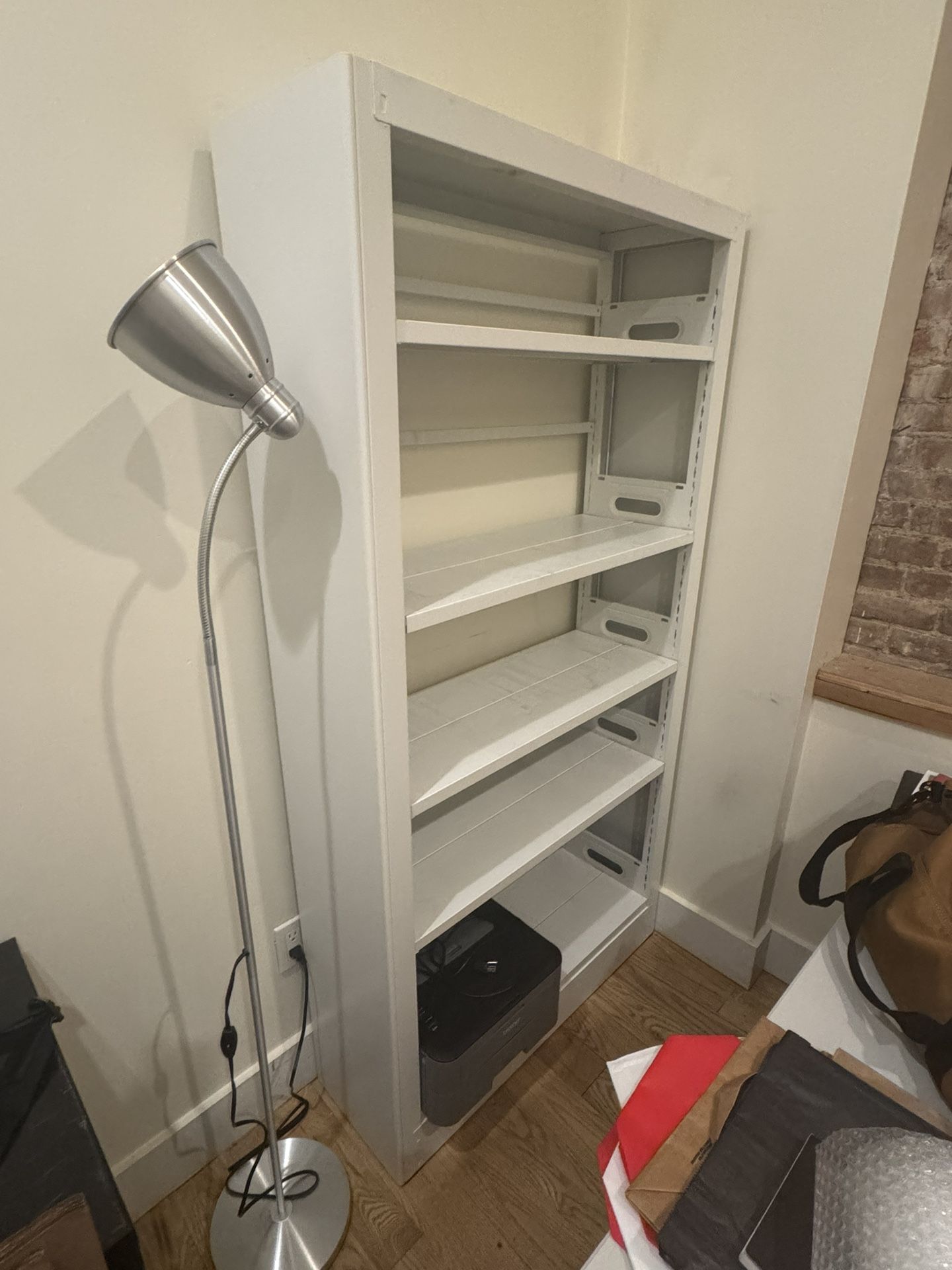 Moving! Metal White Bookshelf