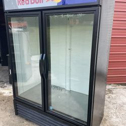 TWO DOOR GLASS COOLER TRUE Brand Only One Year Old !! Mint ! 78” Height 54” Width 30” Depth 