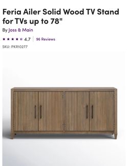Feria Ailer Solid Wood Media Console Storage Cabinet- LIKE NEW!