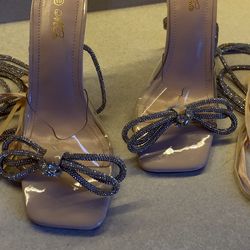 Sparkly Bow heels size 10!!!