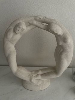 White Ceramic Figurine Sculpture Circle