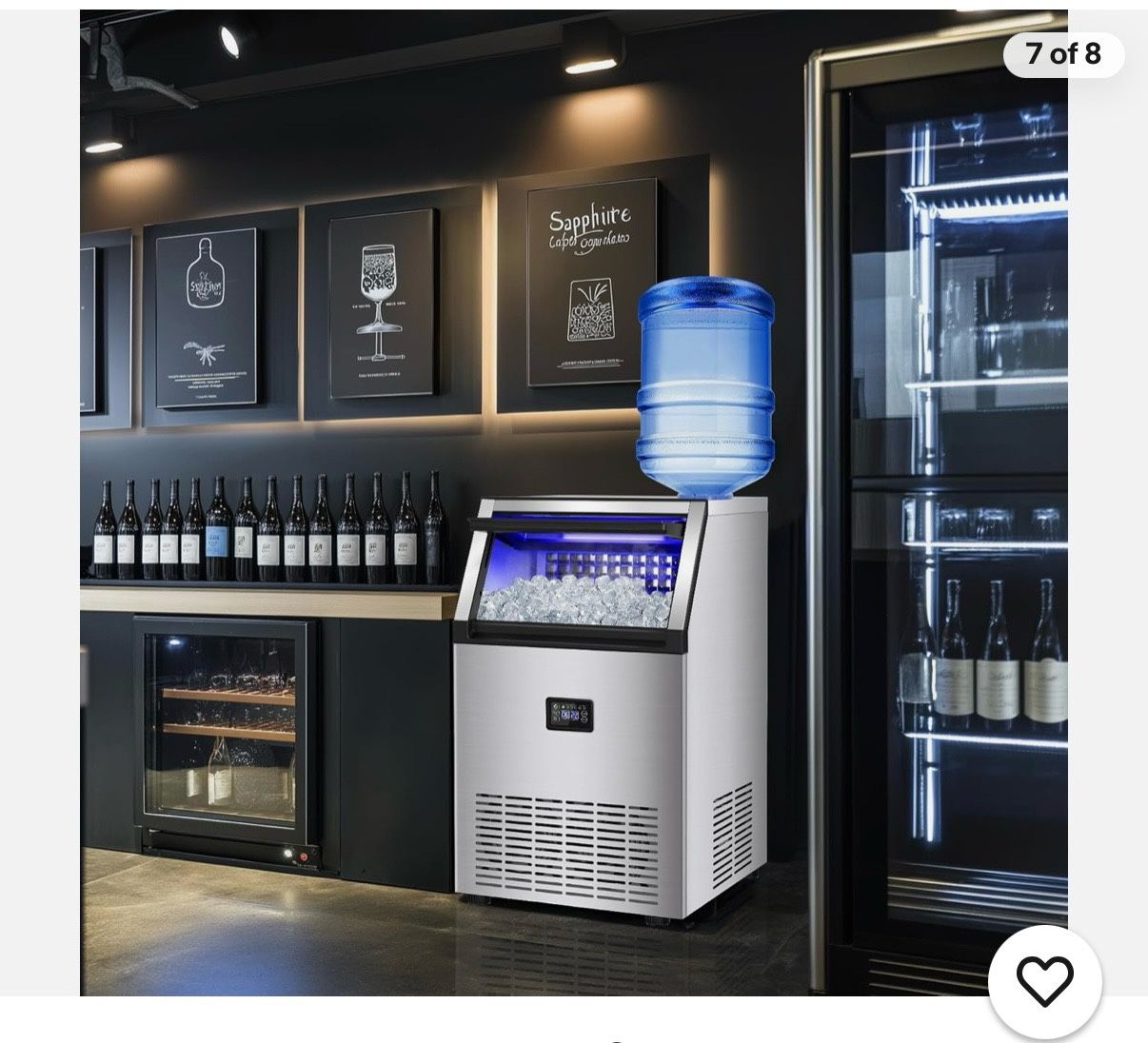 Commercial Ice Maker Machine, 175Lbs/24H with 45Lbs Storage, 55Pcs Clear Ice Cub Retail price $647.99 Lightly used-Like new $320