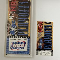 NBA Magic ~ 1996 Playoff Ticket ~ Protected ~ Mint