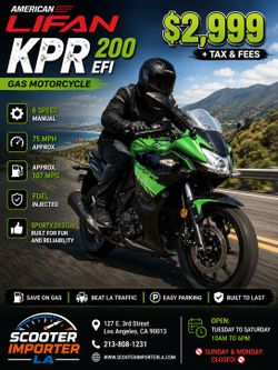 🏍️ NEW! American Lifan KPR 200 EFI Sport Motorcycle